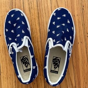 LA dodgers slip on vans